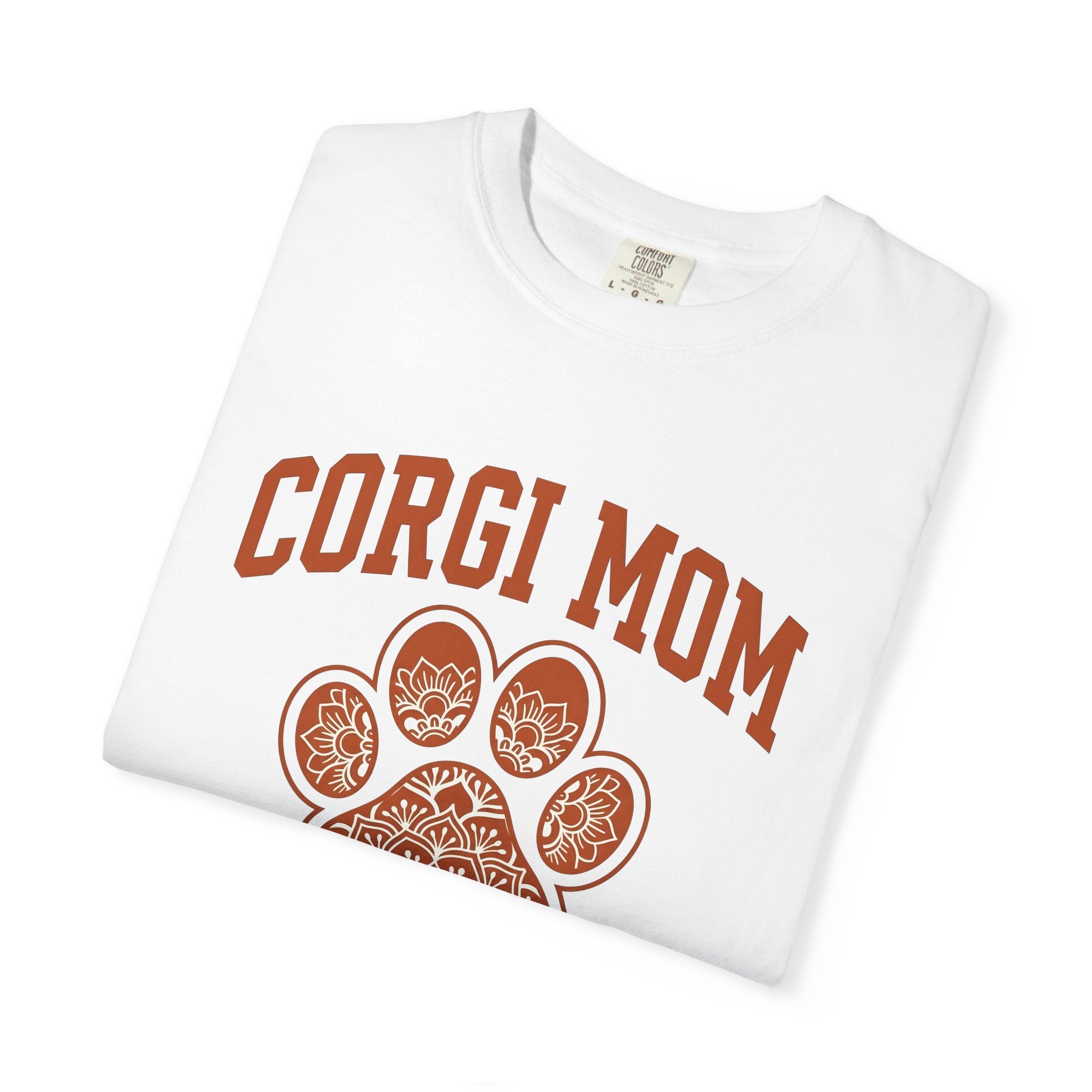 Corgi Paw Shirt Dog Pet Gift Women Boho Tee Dog Paw T-Shirt Dog Fan Canine Graphic Animal Illustration Vintage Mandala Tshirt