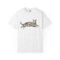 Blossom Cat Shirt Cat Petals Gift Women Garden Tee Kitty T-Shirt Cat Fan Feline Tshirt Floral Graphic Clean Jungle Leaves Tshirt