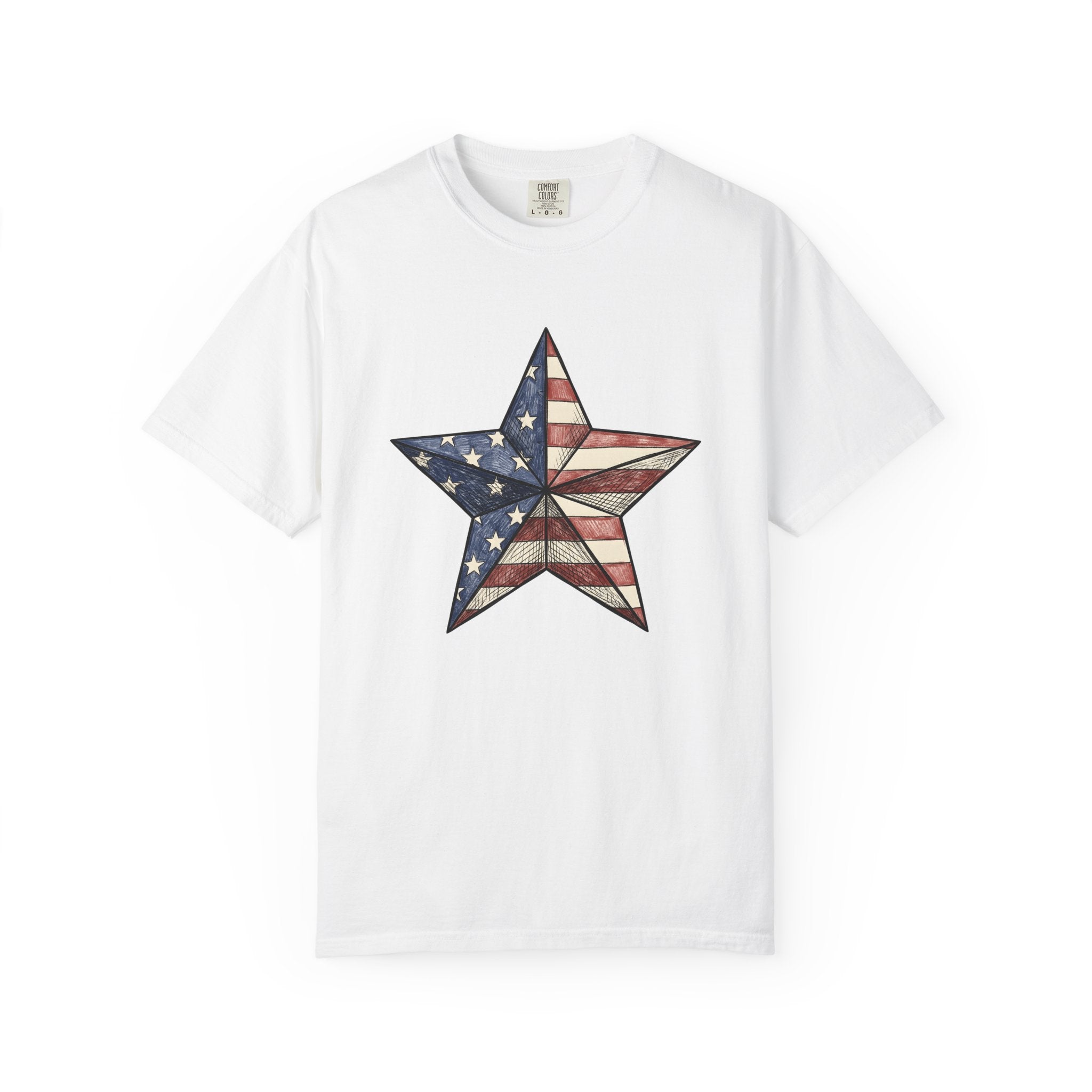 Star Emblem Shirt America Heritage Gift Women Cartoon Tee Symbol T-Shirt American Fan Emblem Tshirt Heritage Graphic Rustic Pennant Tshirt