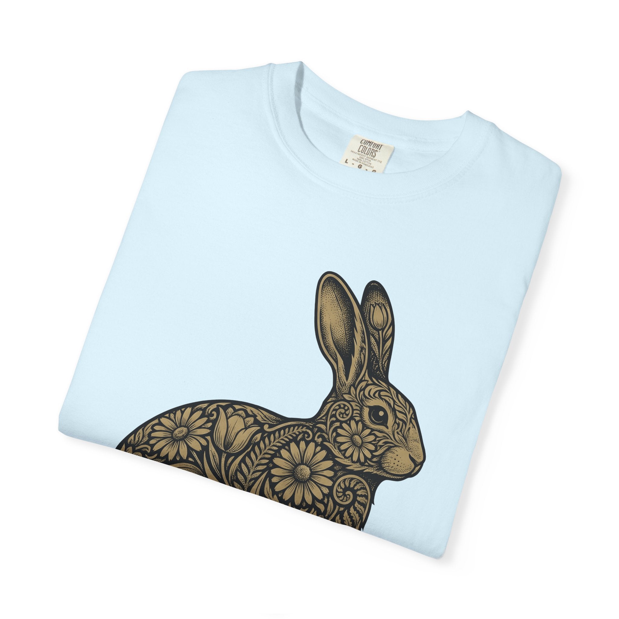Floral Rabbit Shirt Easter Animal Gift Women Boho Tee Bunny T-Shirt Easter Fan Hippie Tshirt Creature Graphic Vintage Daisy Tshirt