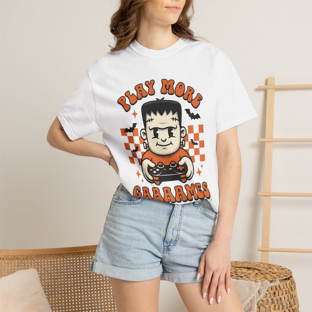 Monster Video Game Shirt Halloween Consoles Gift Women Animated Tee Gaming T-Shirt Horror Fan Retro Tshirt Console Graphic Classic Bat Wings