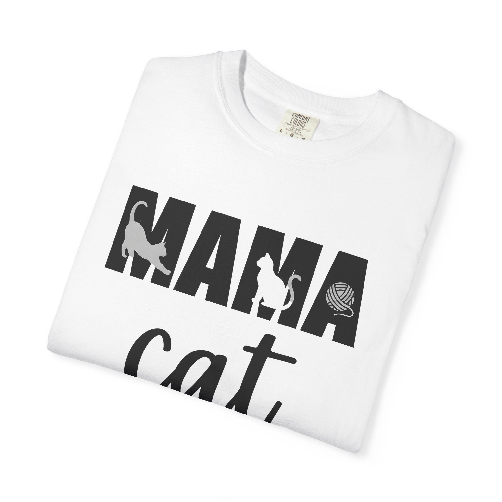Cat Silhouette Shirt Cat Mom Pet Gift Women Bold Tee Kitten T-Shirt Cat Lady Fan Feline Tshirt Animal Graphic Minimalist Yarn Tshirt