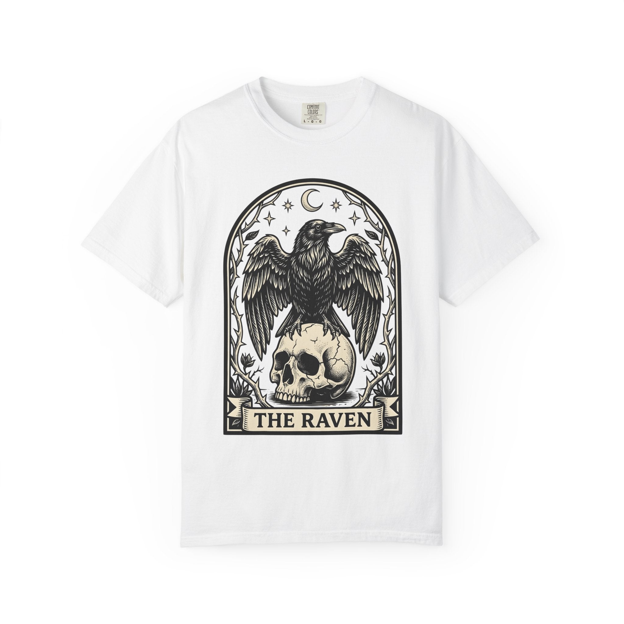 Blackbird Skull Shirt Gothic Esoteric Gift Women Creepy Tee Raven Skull T-Shirt Dark Fan Spooky Tshirt Mystic Graphic Old School Lunar