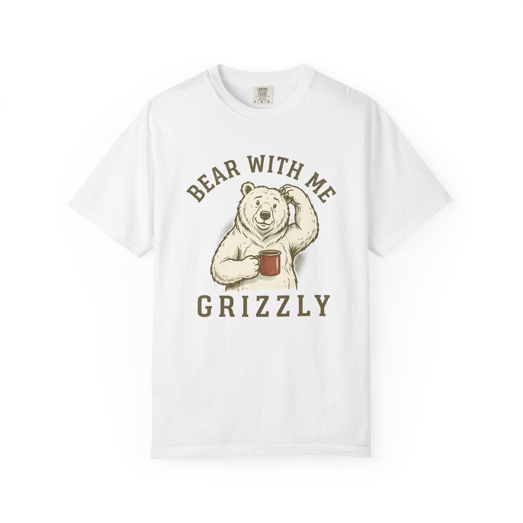 Bear Latte Shirt Funny Wildlife Gift Women Retro Tee Coffee T-Shirt Humor Fan Vintage Tshirt Animal Graphic Sketch Cup Tshirt
