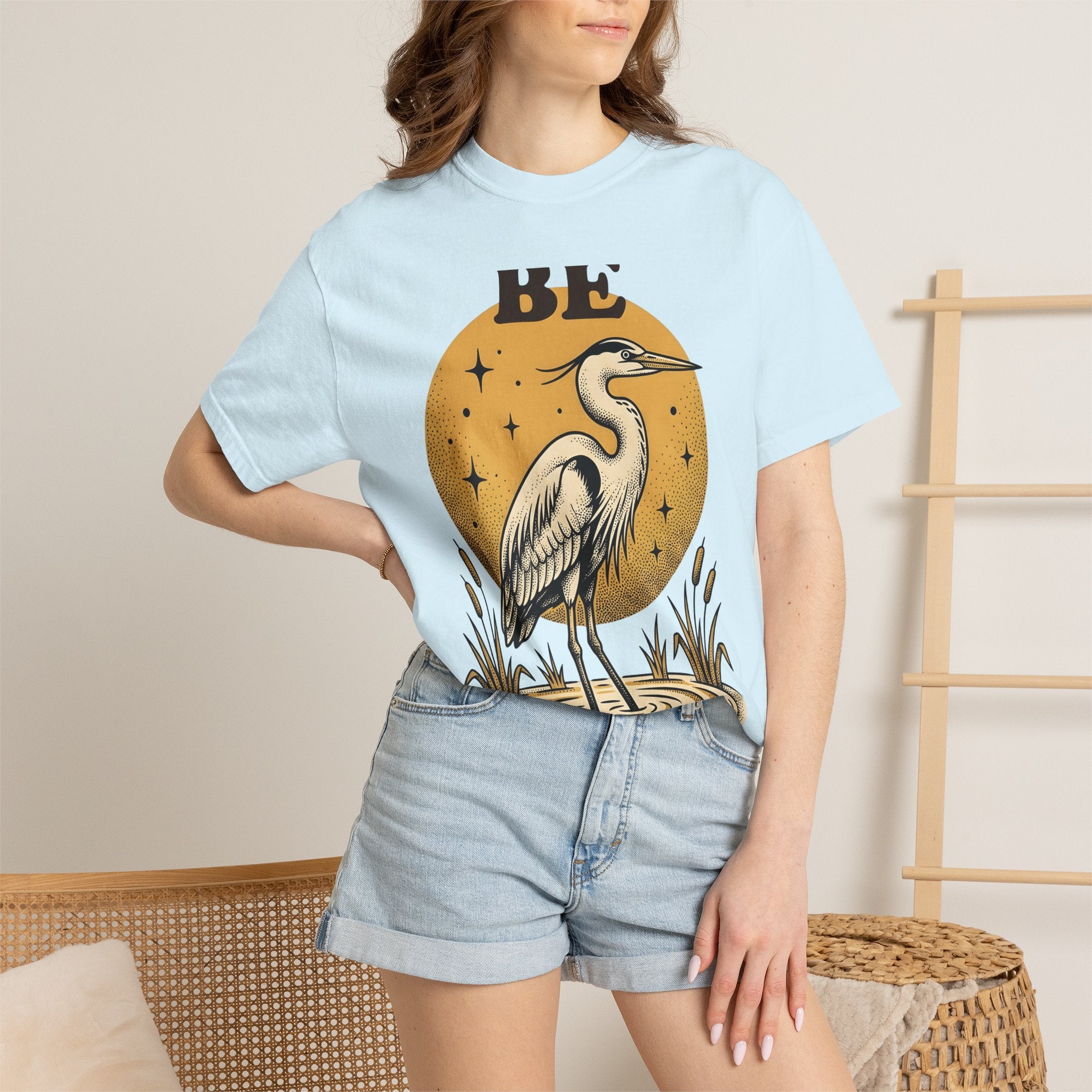 Stork Bird Shirt Nature Creatures Gift Women Heritage Tee Crane T-Shirt Wildlife Fan Heritaget Tshirt Animal Graphic Vintage-Inspired Night