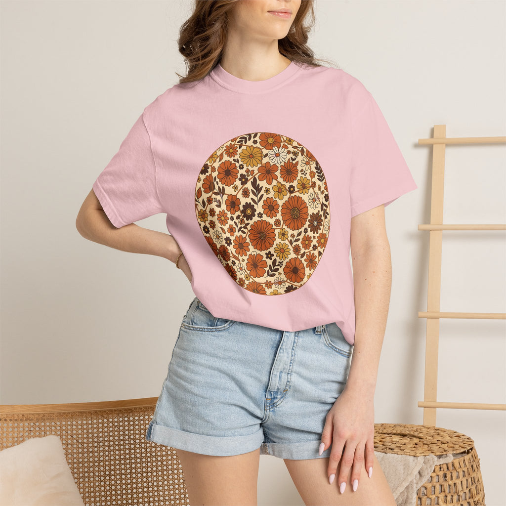 Classic Floral Design Shirt Moms Nature Gift Women Tribal Tee Floral T-Shirt Mother Fan Ethnic Tshirt Outdoor Graphic Mid Century Sunflower