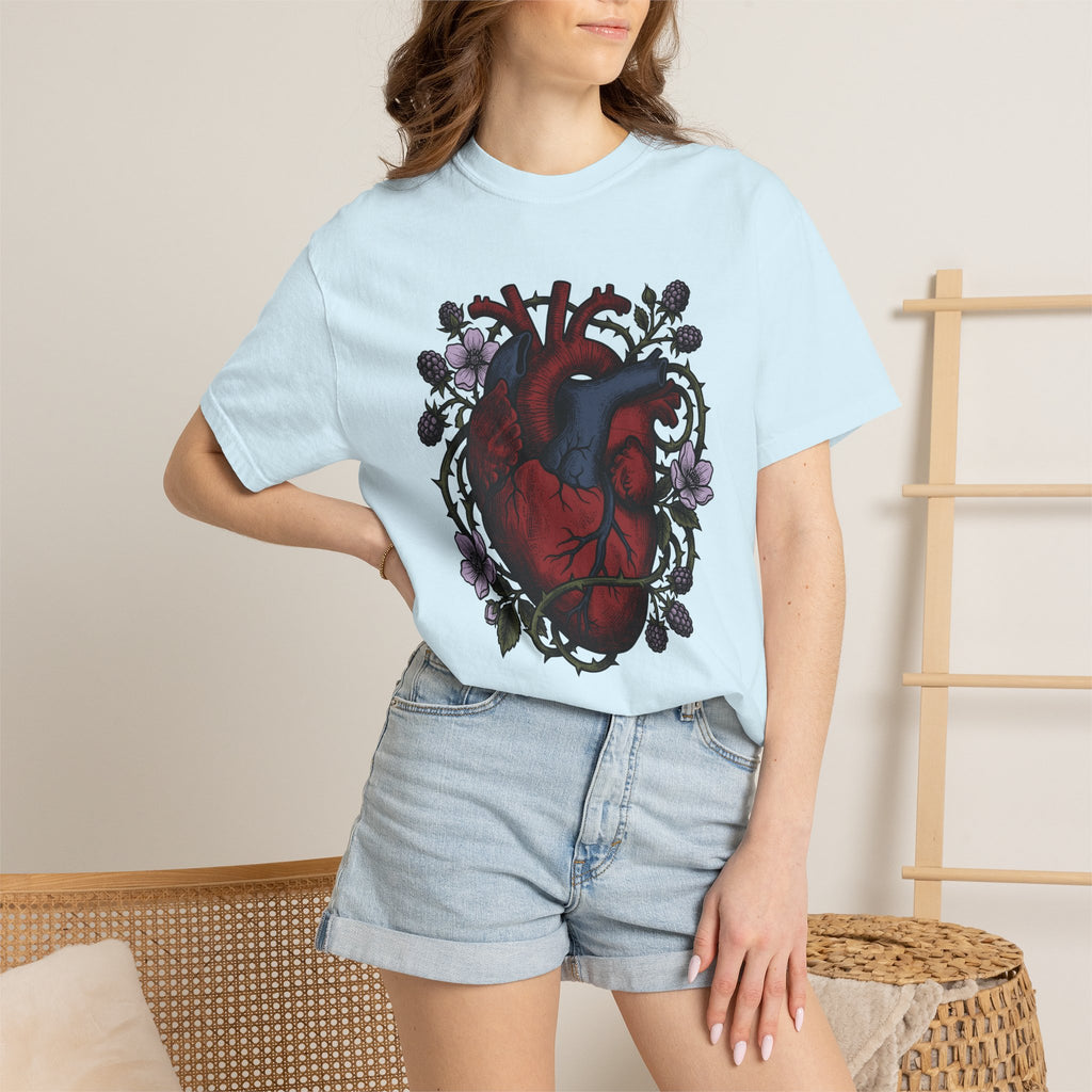 Human Heart Shirt Boho Chic Outdoors Gift Women Floral Tee Heart T-Shirt Hippie Fan Bohemian Tshirt Nature Graphic Retro Meadow Flowers