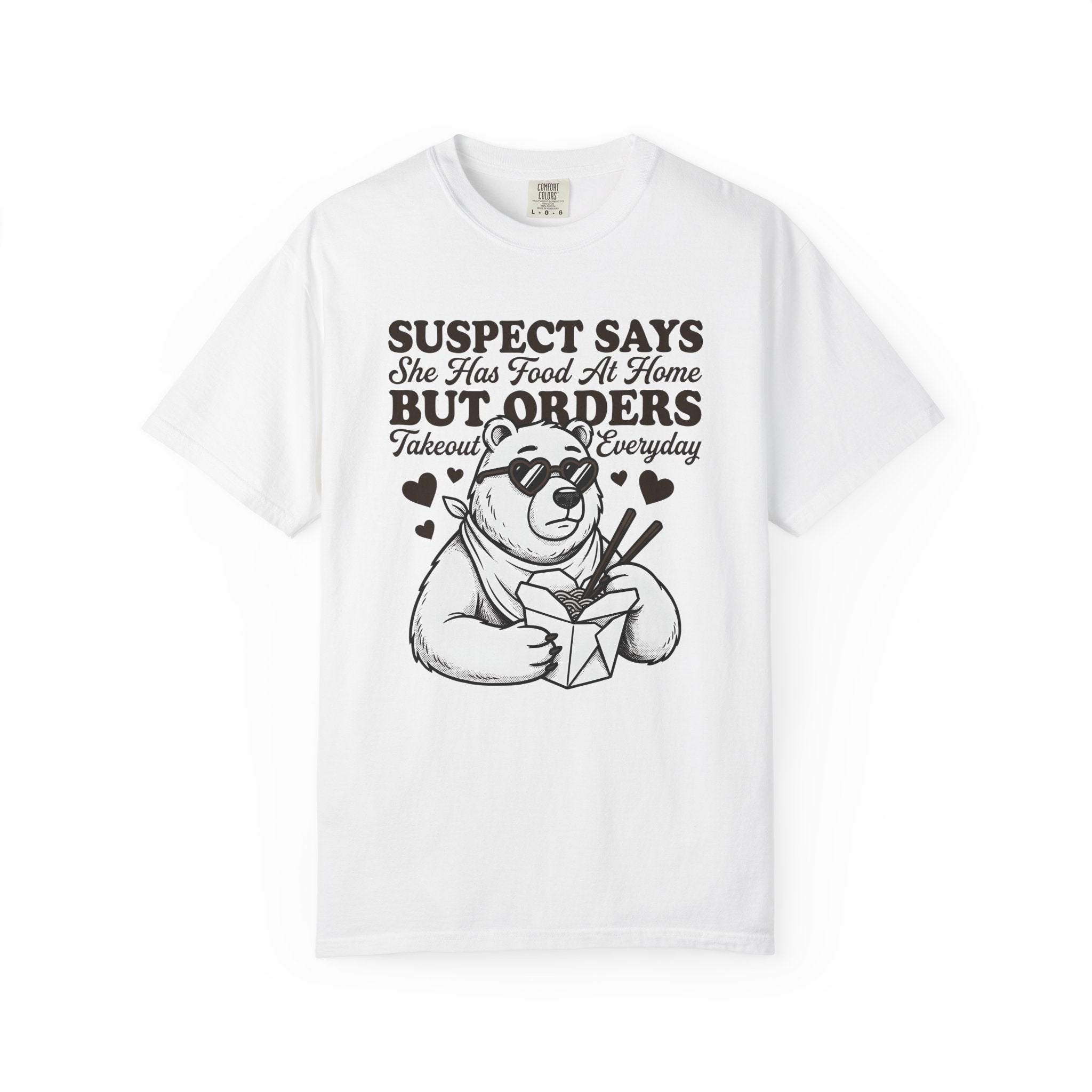 Bear Takeout Shirt Funny Animal Gift Women Cartoon Tee Bear T-Shirt Humor Fan Comic Tshirt Creature Graphic Retro Sunglasses Tshirt
