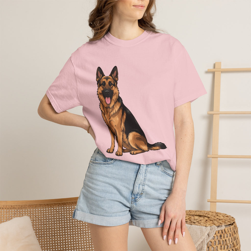 German Shepherd Shirt Dog Companion Gift Women Doodle Tee Alsatian T-Shirt Dog Fan Shepherd Graphic Design Illustration Drawing Outline