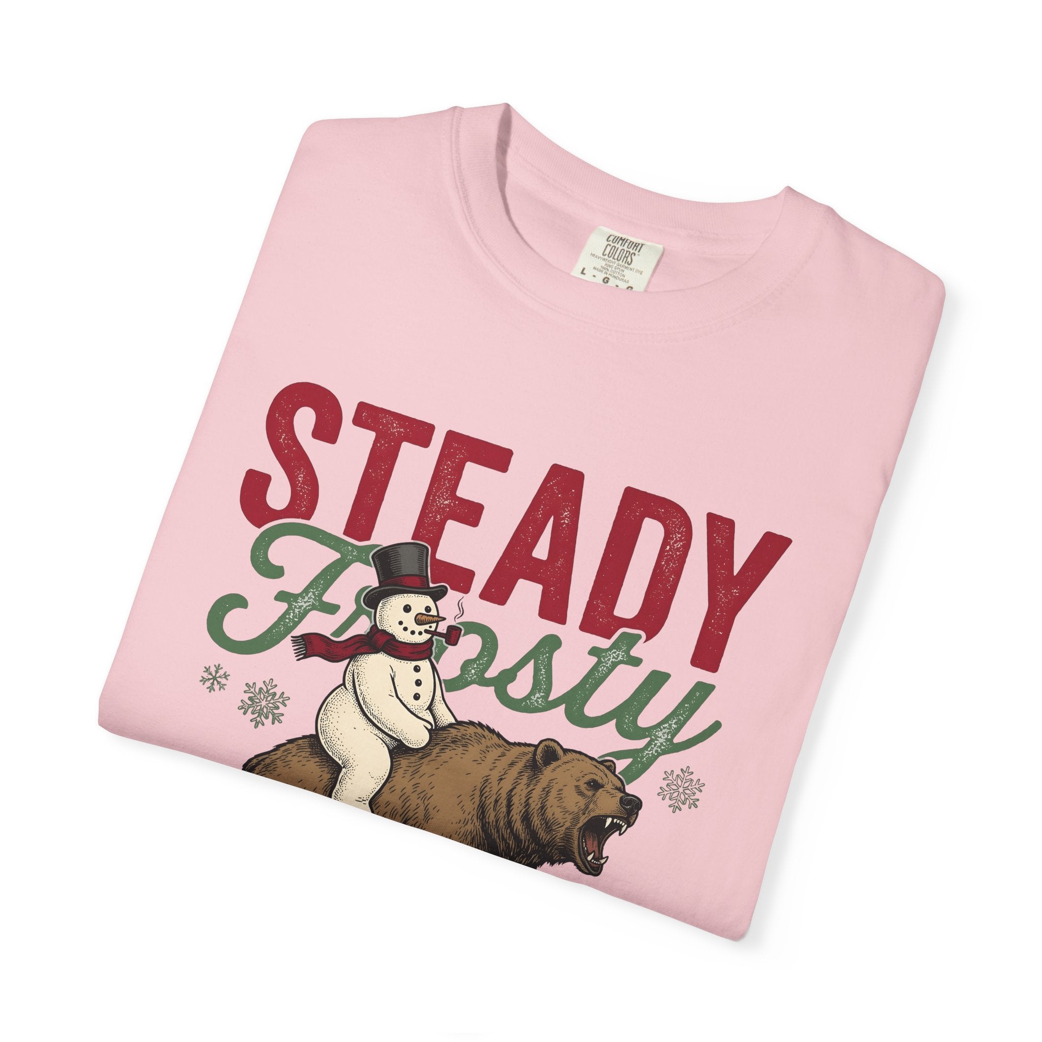 Snowman Teddy Shirt Christmas Cold Gift Women Retro Tee Teddy Bear T-Shirt Xmas Fan Winter Graphic Tshirt Sketch Snowflake Tshirt