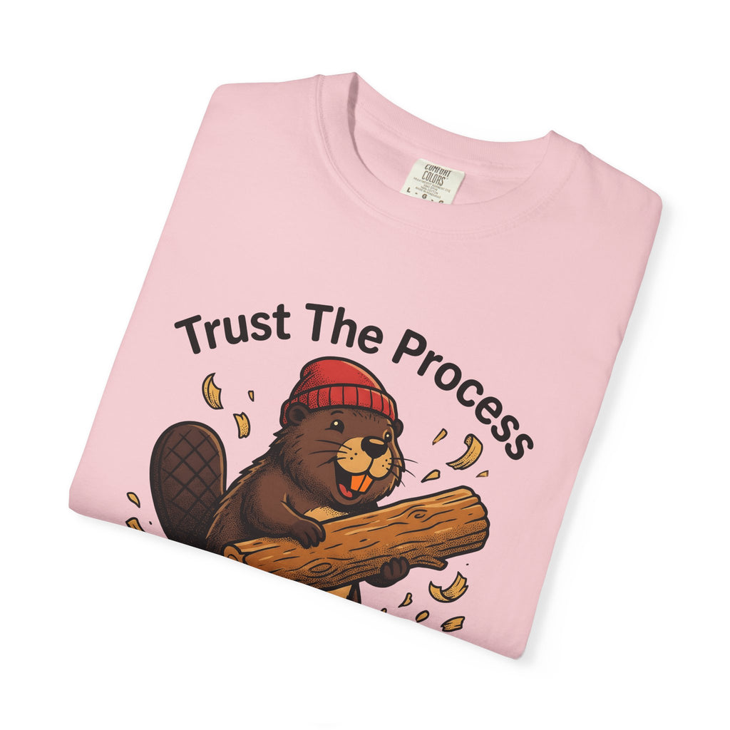 Beaver Log Shirt Funny Animal Gift Women Cartoon Tee Dam T-Shirt Humor Fan Comic Tshirt Wildlife Graphic Vintage Red Beanie Tshirt