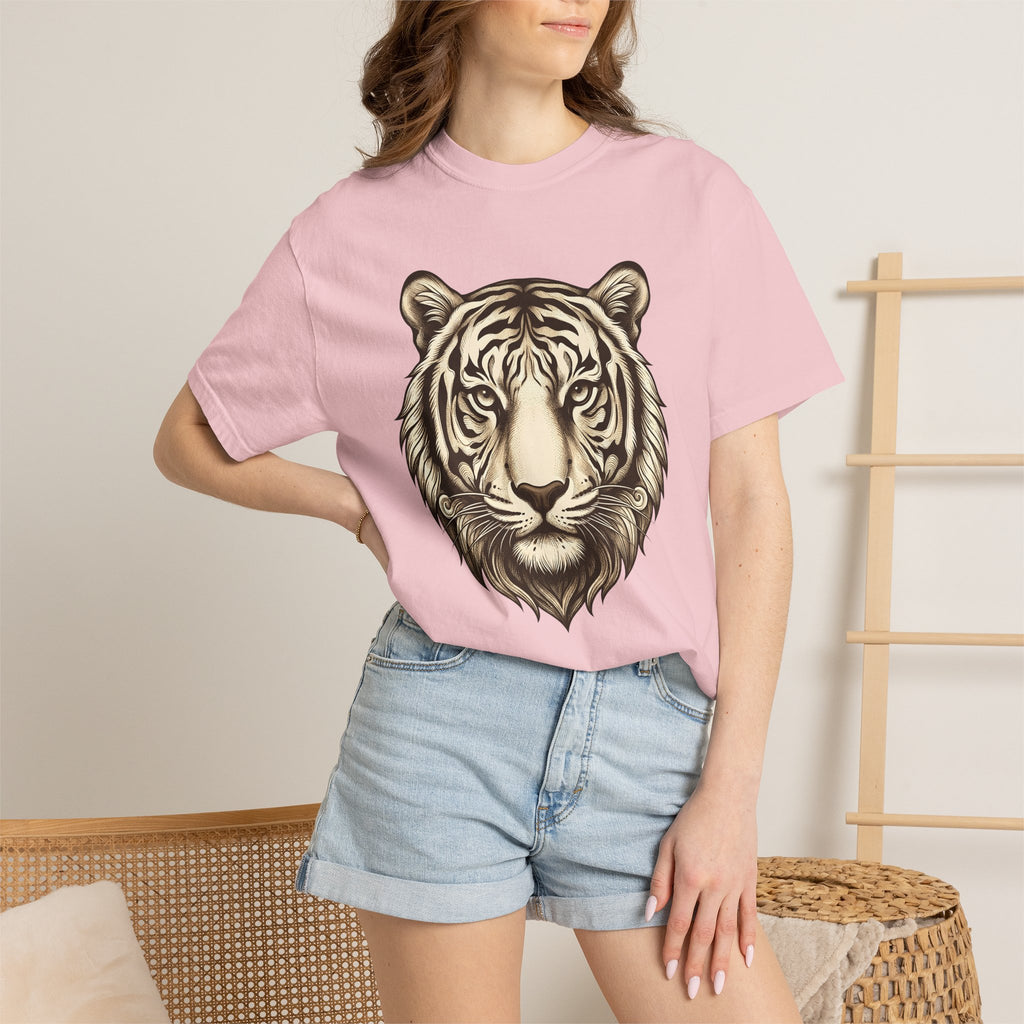 Tiger Face Shirt Animals Wildlife Gift Women Tattoo Tee Tiger T-Shirt Animal Fan Cat Graphic Tshirt Vintage Mandala Tshirt