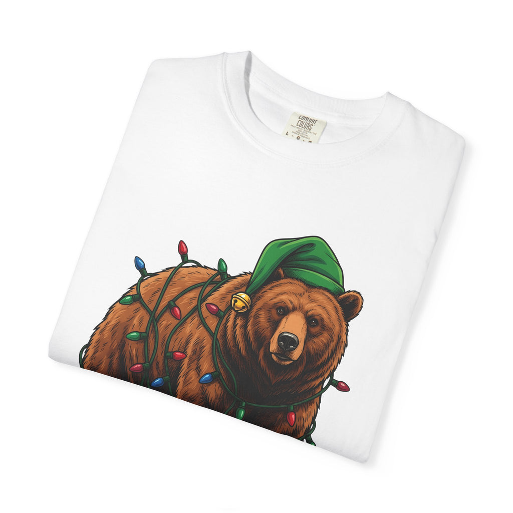 Bear Christmas Shirt Animals Christmas Gift Women Hand Drawn Tee Teddy T-Shirt Wildlife Fan Illustrated Graphic Xmas Design Vintage Holiday