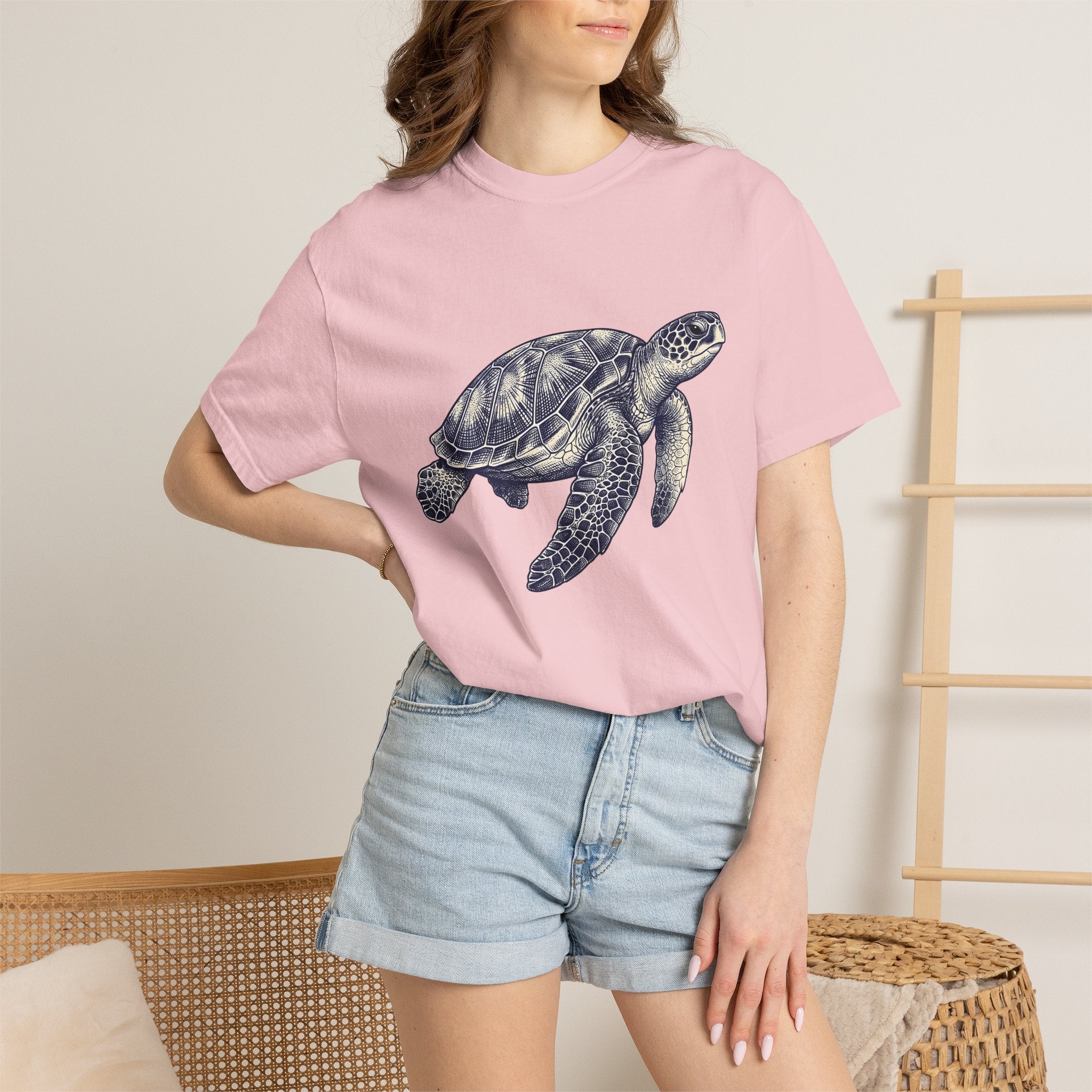 Sea Turtle Shirt Animals Sea Life Gift Women Line Art Tee Turtle T-Shirt Wildlife Fan Marine Graphic Tshirt Cartoon Turtle Armor Tshirt