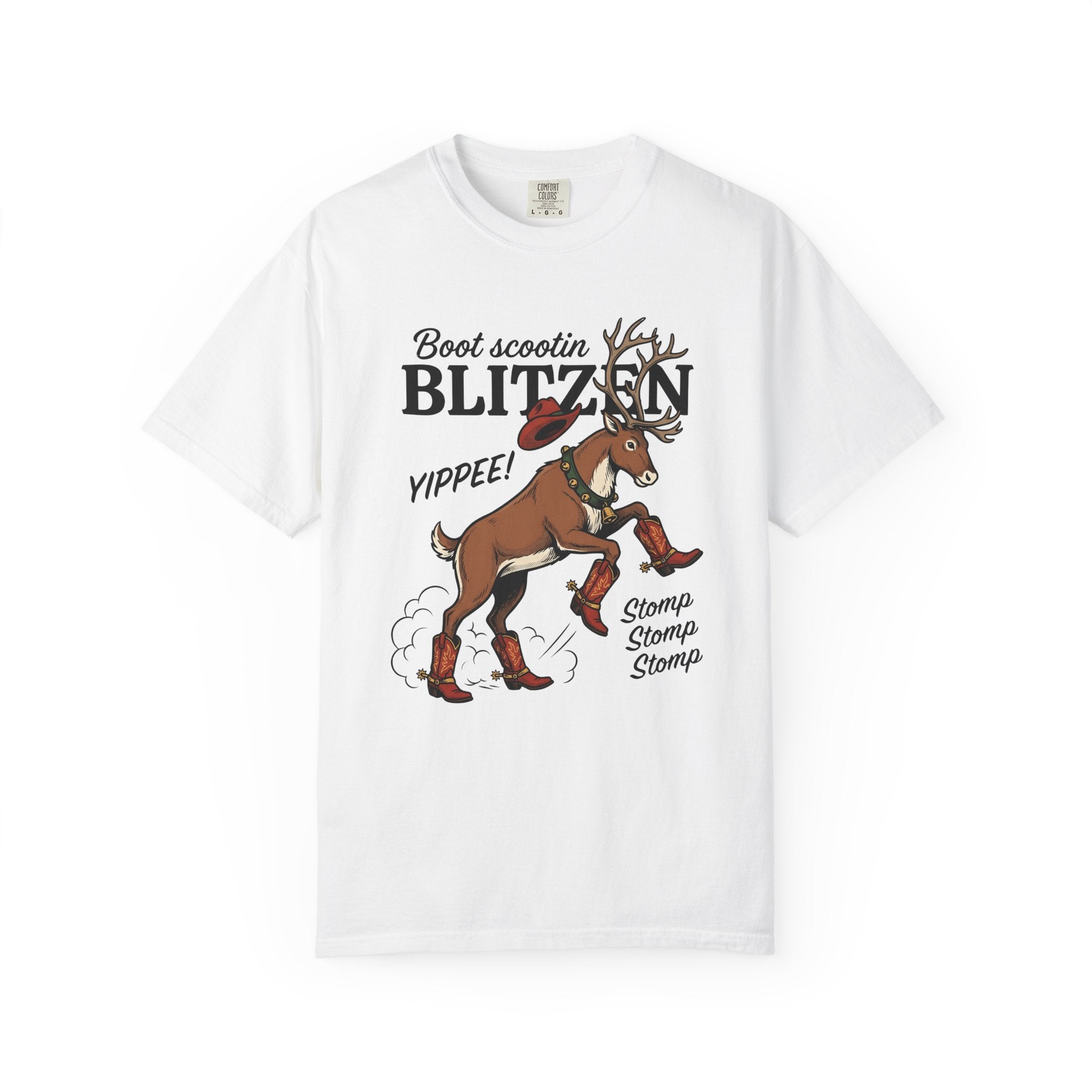 Deer Cowboy Boots Shirt Christmas Rodeo Gift Women Hand Drawn Tee Buck T-Shirt Xmas Fan Illustrated Tshirt Rodeo Graphic Classic Rancher Hat