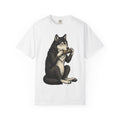 Wolf Harmonica Shirt Animals Instruments Gift Women Sketch Tee Howling T-Shirt Wildlife Fan Drawing Design Retro Harmonica Tshirt