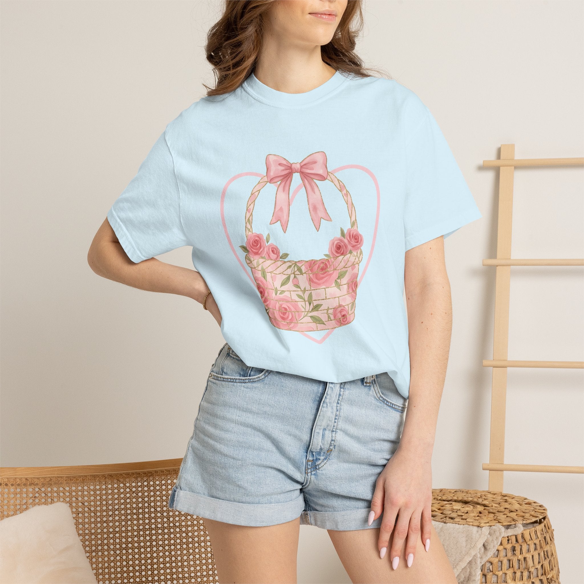 Flower Cluster Shirt Easter Bloom Gift Women Painterly Tee Bouquet T-Shirt Easter Fan Floral Tshirt Blossom Graphic Classic Pink Tie Tshirt
