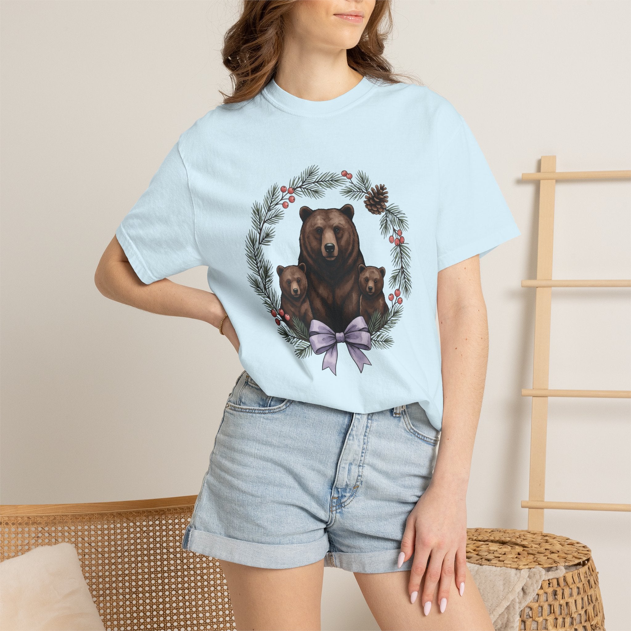 Bear Clan Shirt Christmas Fauna Gift Women Cartoon Tee Ursine T-Shirt Xmas Fan Toon Tshirt Wildlife Graphic Antique Ring Tshirt