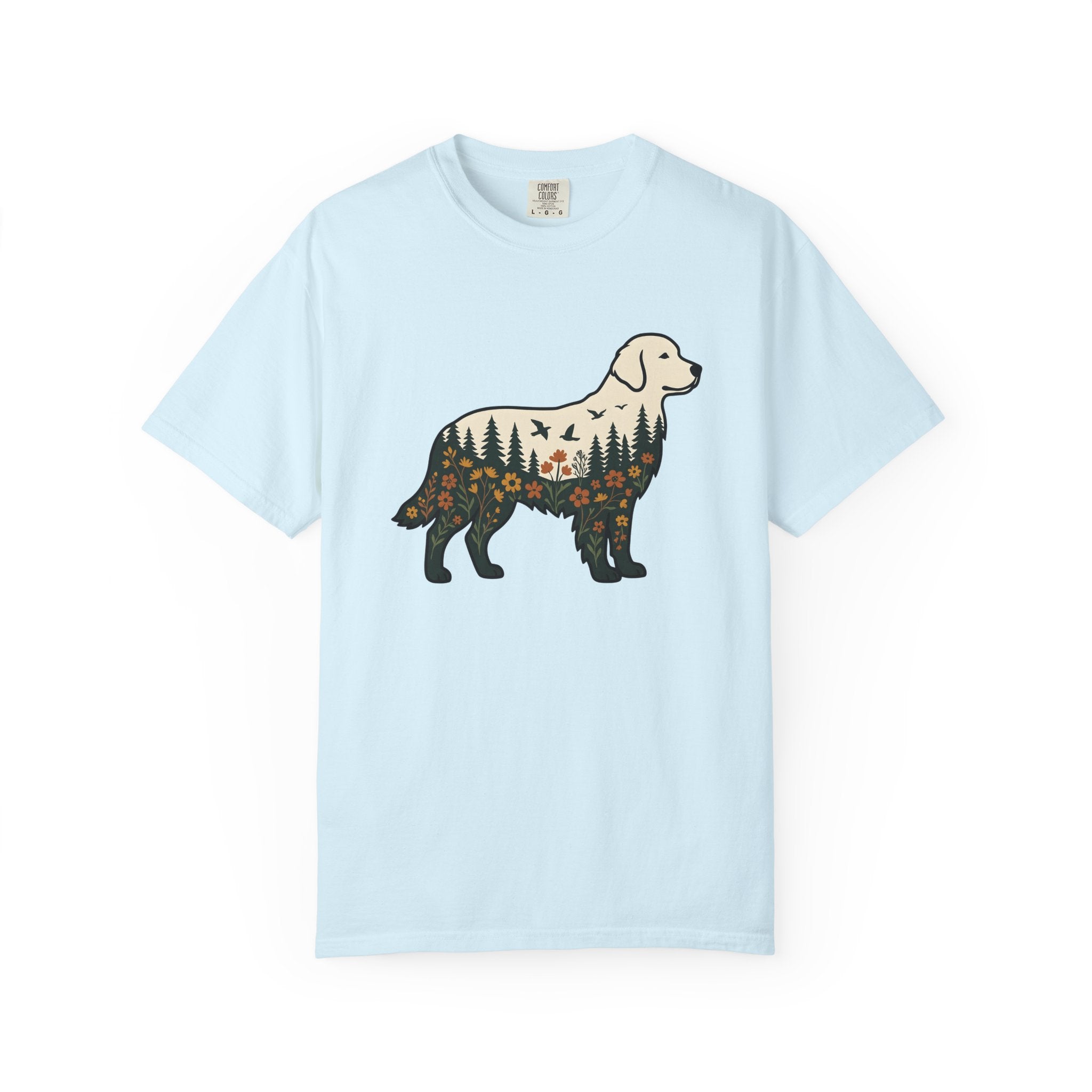 Canine Forest Shirt Cottagecore Critter Gift Women Nature Sketch Tee Dog T-Shirt Cottagecore Fan Illustrative Tshirt Animal Graphic Hand