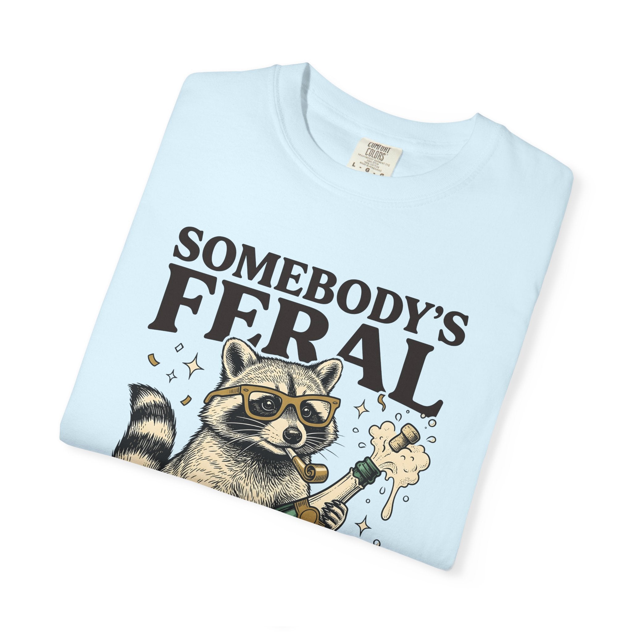 Raccoon Bubbly Shirt Holiday Event Gift Women Old School Tee Trash Panda T-Shirt Celebration Fan Retro Tshirt Party Graphic Classic Glitter