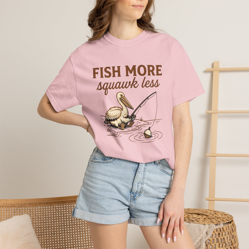 Pelican Fishing Shirt Fishing Outdoors Gift Women Cartoon Tee Fishing T-Shirt Angler Fan Tooned Tshirt Nature Graphic Vintage Fishing Rod