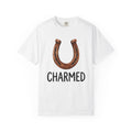 Horseshoe Art Shirt Lucky Cowboy Gift Women Tribal Tee Horseshoe T-Shirt Fortune Fan Celtic Tshirt Rodeo Graphic Doodle Lucky Symbol Tshirt