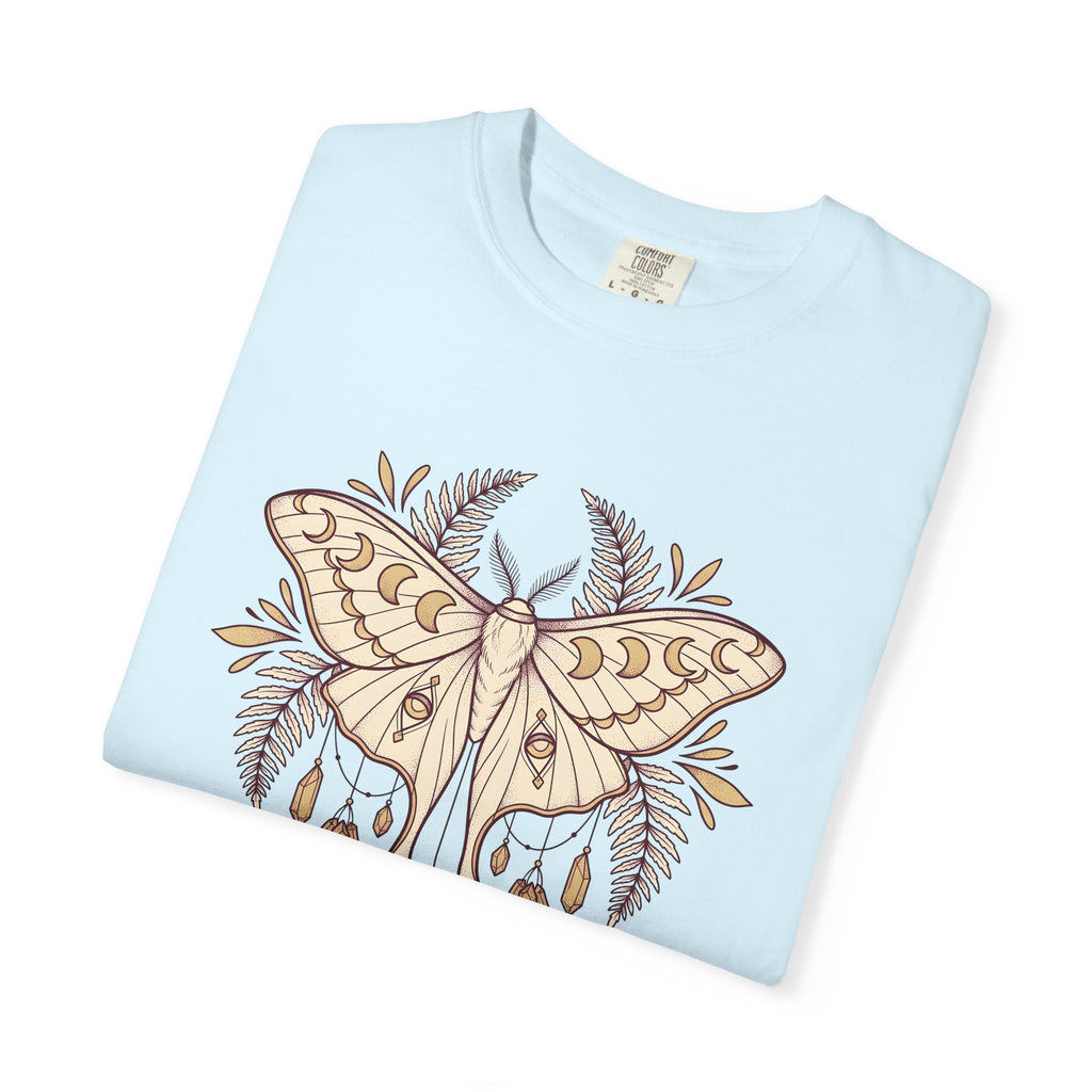 Luna Moth Shirt Boho Chic Wilderness Gift Women Sketch Tee Actias Luna T-Shirt Hippie Fan Hand Drawn Tshirt Nature Graphic Rustic Quartz