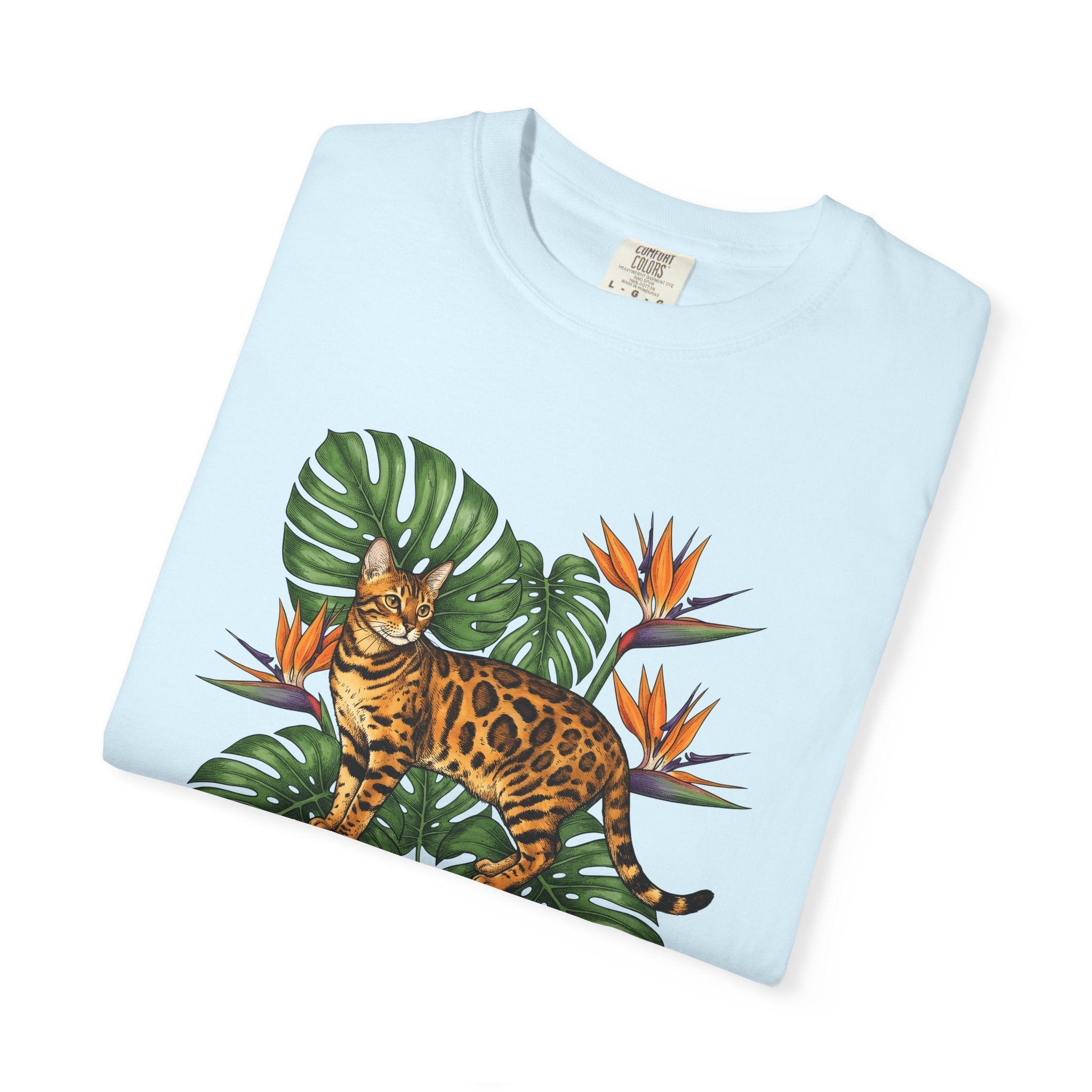 Bengal Kitten Shirt Cat Rainforest Gift Women Floral Tee Kitten T-Shirt Cat Fan Fancy Tshirt Jungle Graphic Retro Tropical Leaves Tshirt