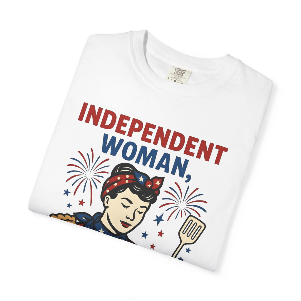 American Woman Shirt 4th Of July Dessert Gift Women Vintage Tee Lady T-Shirt Patriotic Fan Retro Tshirt Pastry Graphic Hand Drawn Fruit Pie