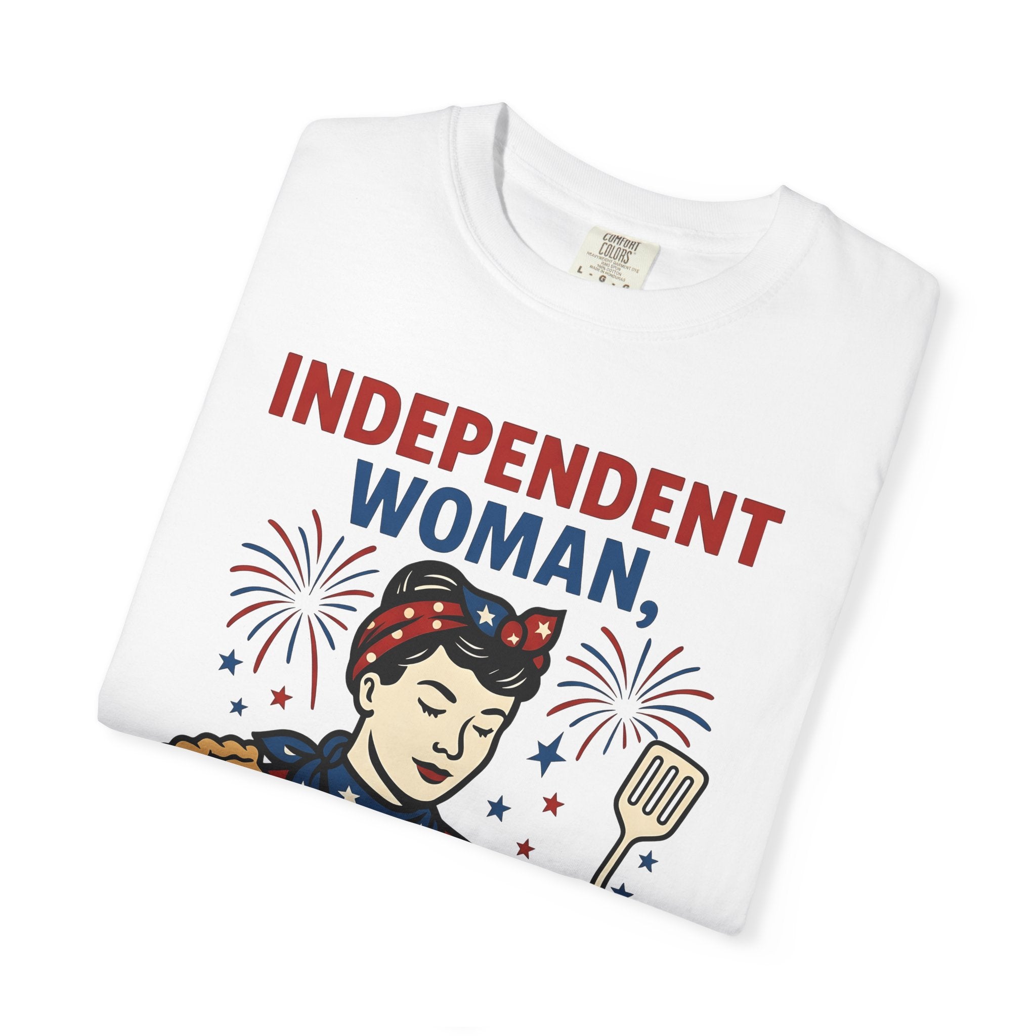 American Woman Shirt 4th Of July Dessert Gift Women Vintage Tee Lady T-Shirt Patriotic Fan Retro Tshirt Pastry Graphic Hand Drawn Fruit Pie