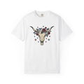 Cow Skull Shirt America Western Gift Women Tattoo Tee Bull Skull T-Shirt American Fan Ink Tshirt Rodeo Graphic Vintage Red Roses Tshirt