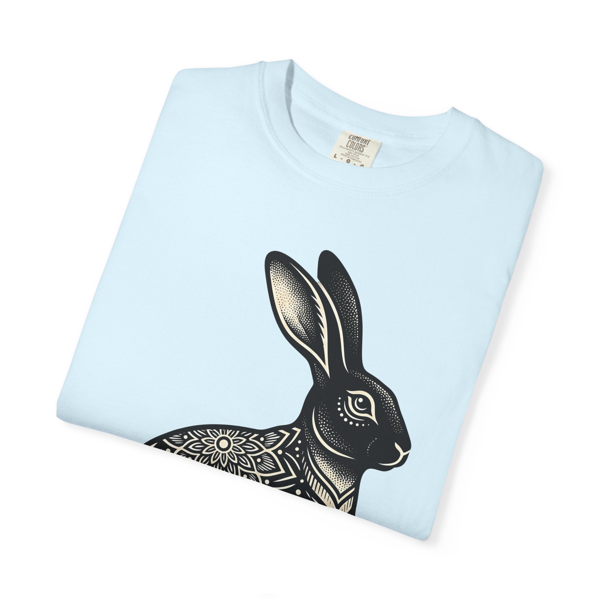 Mandala Rabbit Shirt Easter Pets Gift Women Ethnic Tee Bunny T-Shirt Easter Fan Hare Tshirt Animal Graphic Design Graphic Floral Print