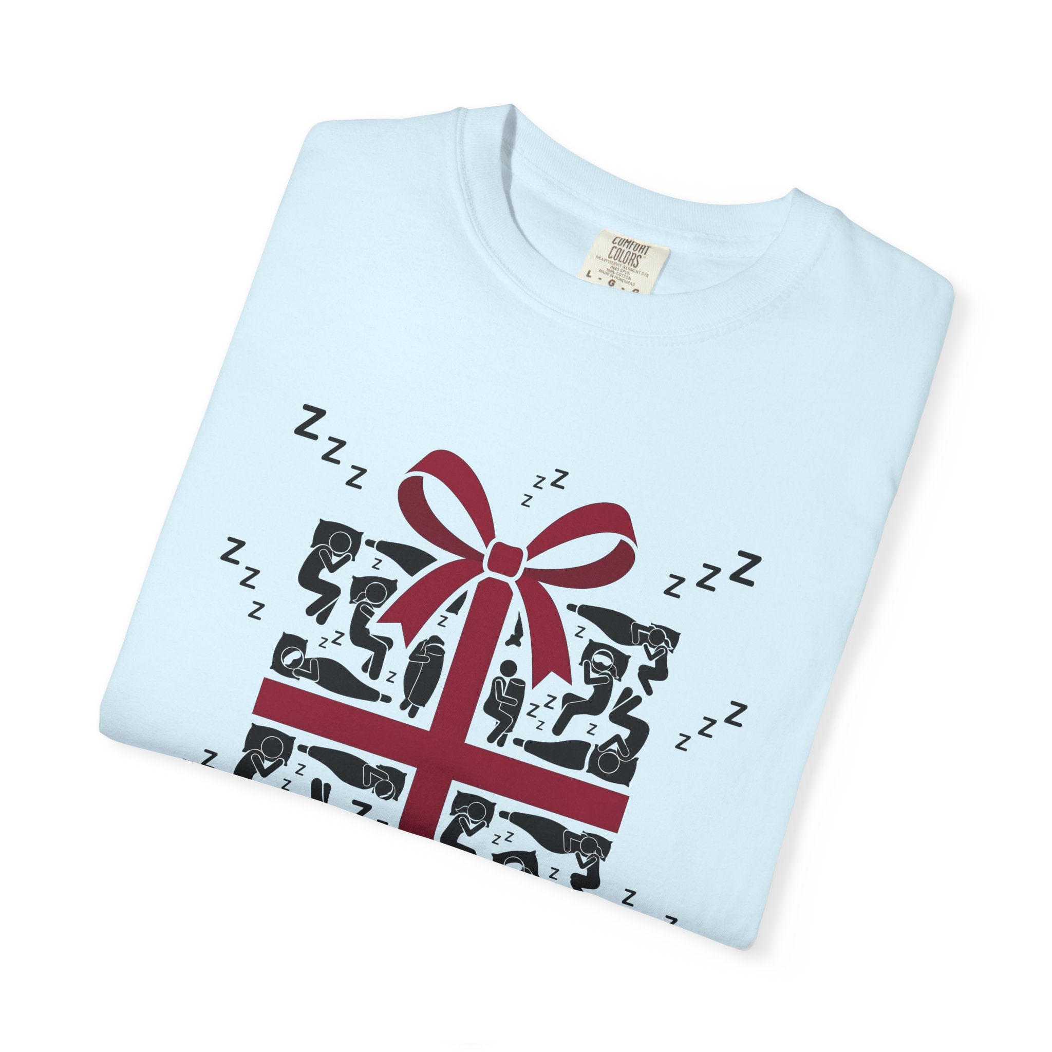 Gift Box Graphic Shirt Moms Humor Gift Women Minimalist Tee Present T-Shirt Mother Fan Simple Tshirt Funny Illustration Modern Sleeping