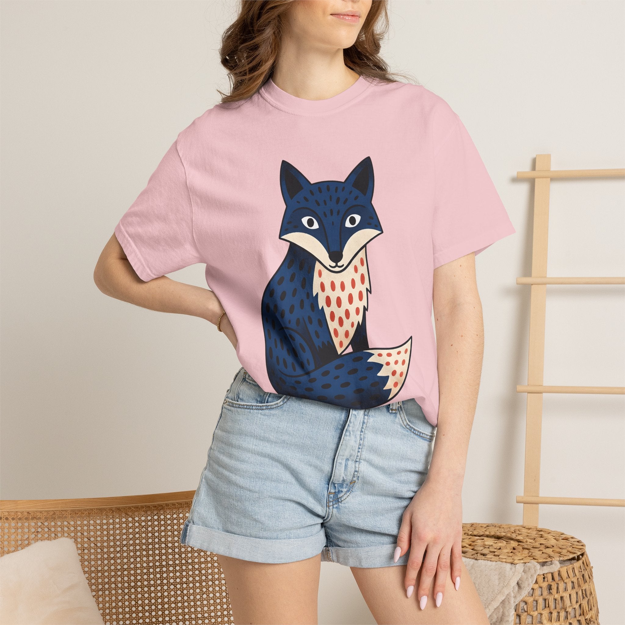 Fox Graphic Shirt Animals Woodland Gift Women Boho Tee Fox T-Shirt Wildlife Fan Vagabond Tshirt Forest Graphic Minimalist Pattern Tshirt