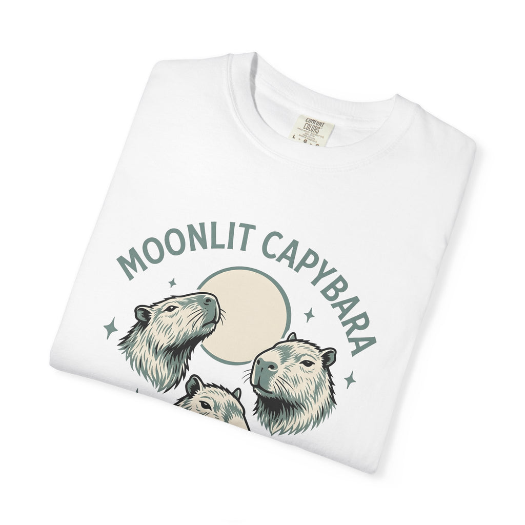 Capybara Set Shirt Animals Environment Gift Women Flat Design Tee Rodent T-Shirt Wildlife Fan Minimalist Tshirt Eco Graphic Old School Night
