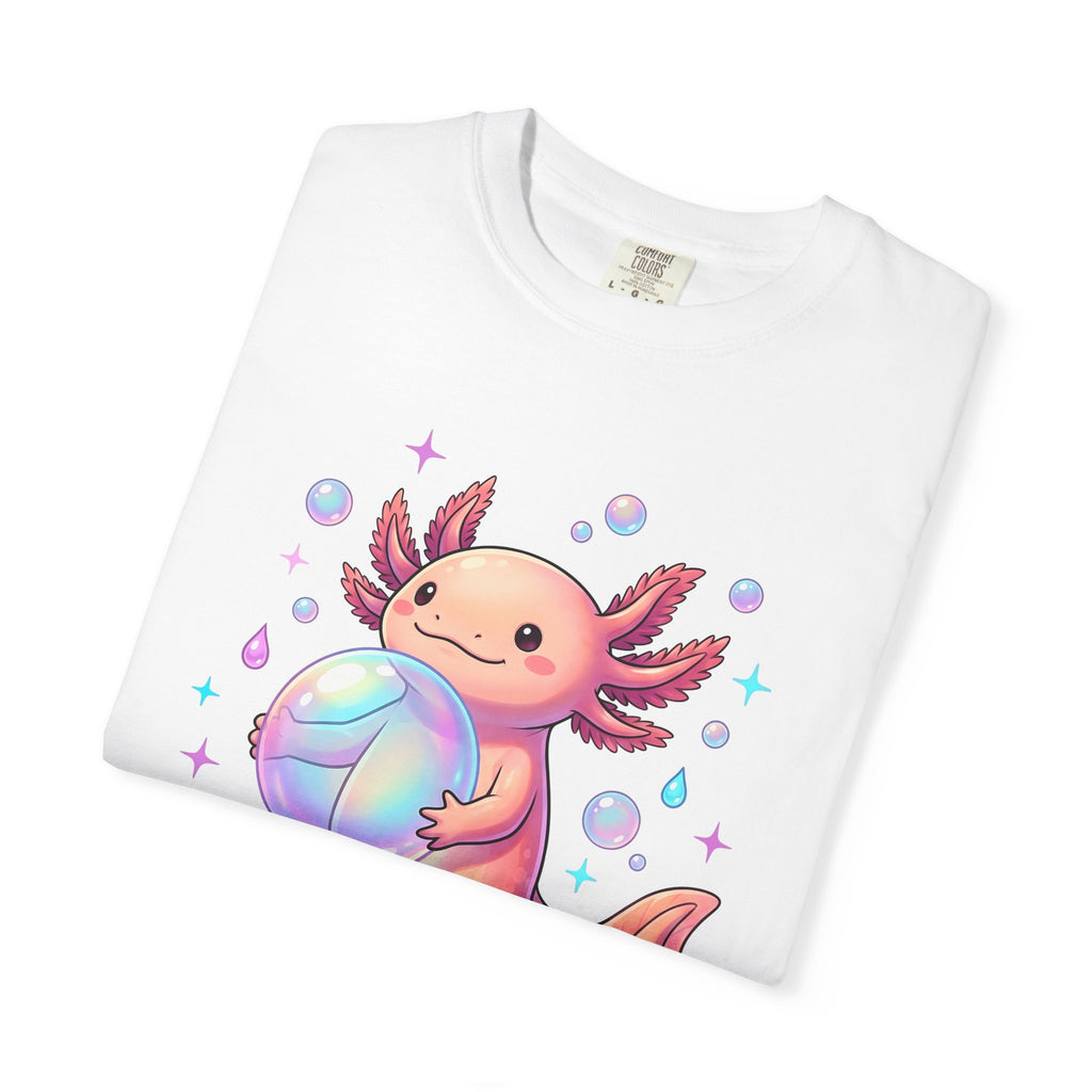 Axolotl Shirt Animals Cute Gift Women Kawaii Tee Mexican Salamander T-Shirt Pet Fan Cute Graphic Tshirt Pastel Bubbles Tshirt
