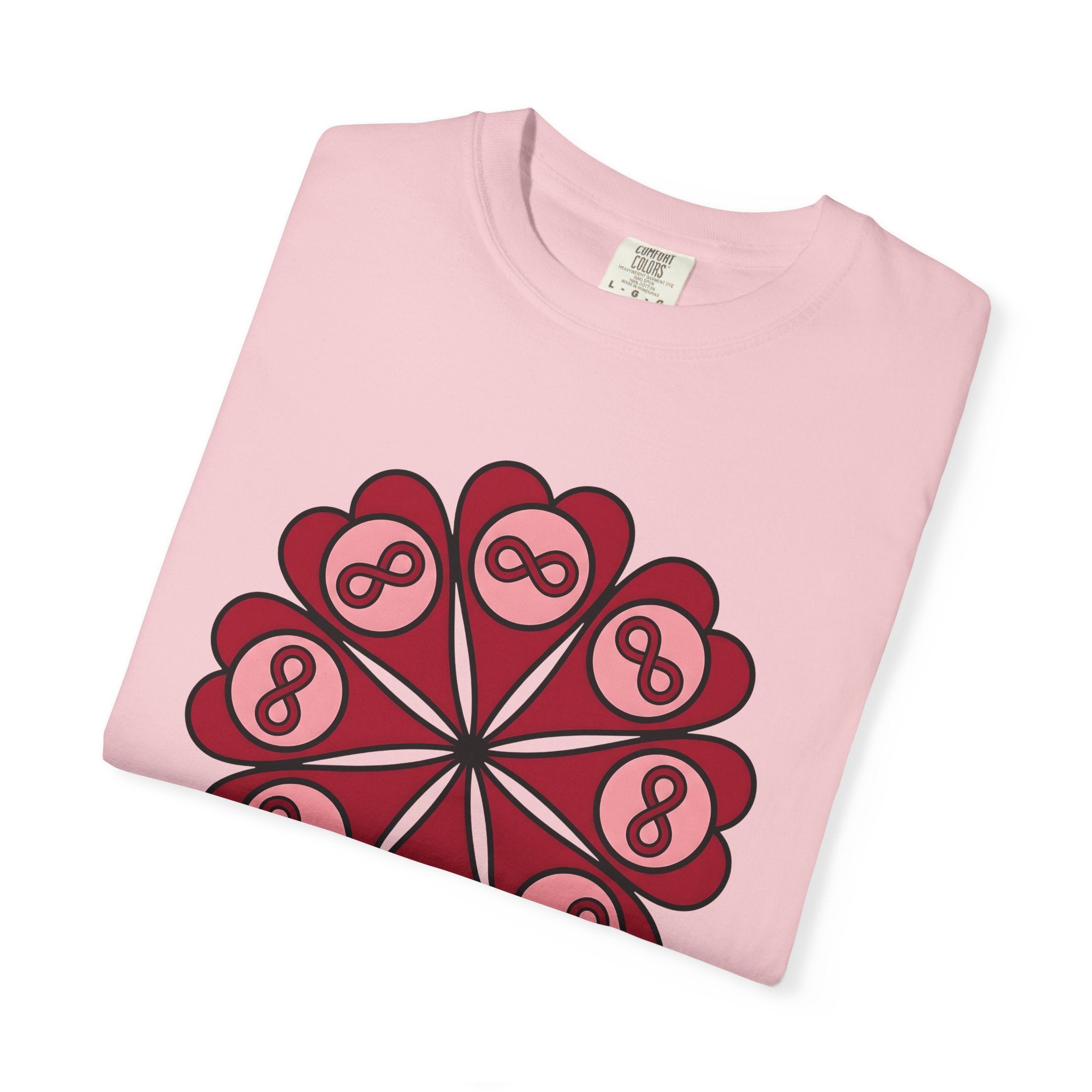 Love Mandala Shirt Boho Chic Romance Gift Women Simple Tee Mandala T-Shirt Bohemian Fan Minimalist Tshirt Valentine Graphic Abstract Endless