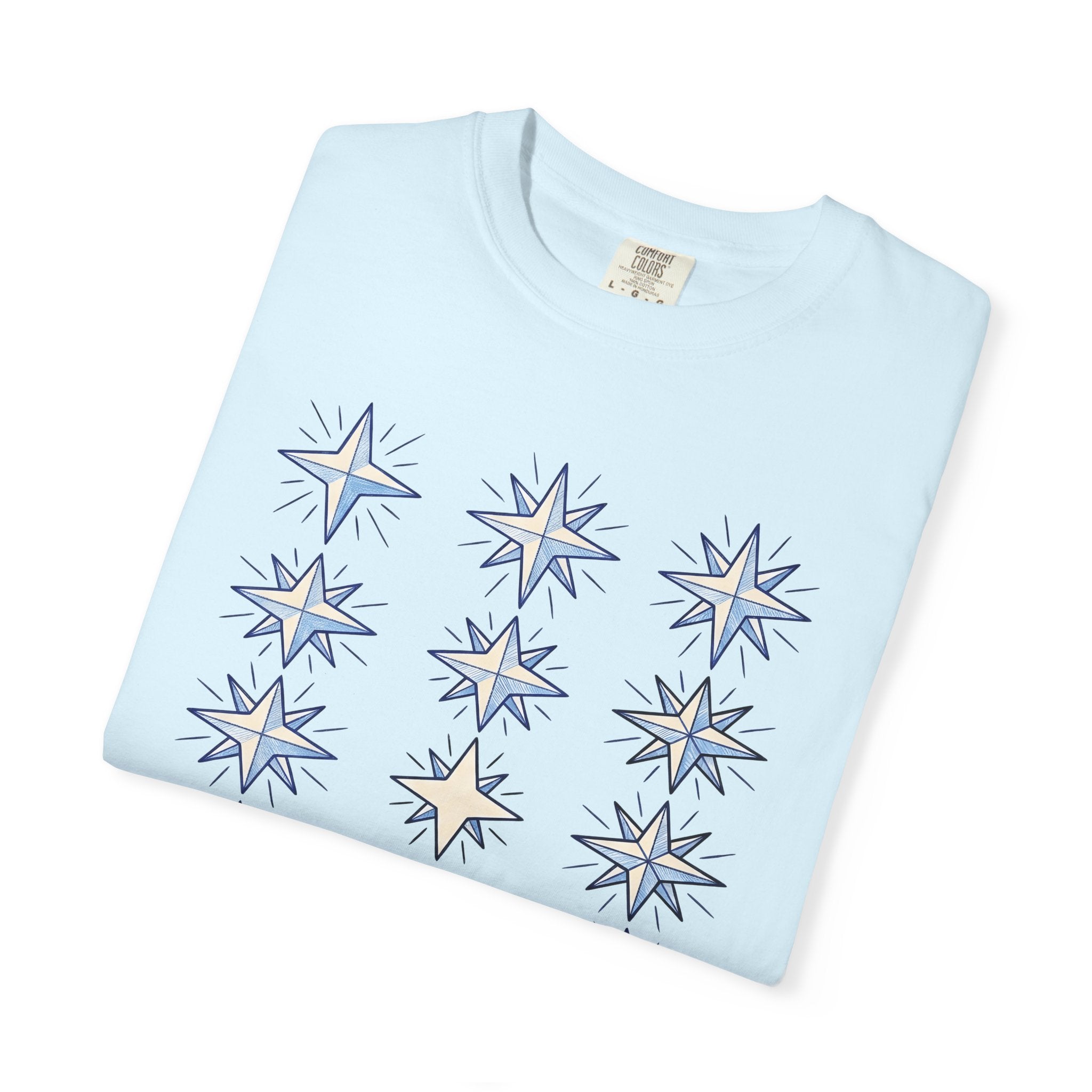Night Stars Shirt Boho Chic Horoscope Gift Women Doodle Tee Starry Night T-Shirt Bohemian Fan Hand Drawn Tshirt Zodiac Graphic Outline