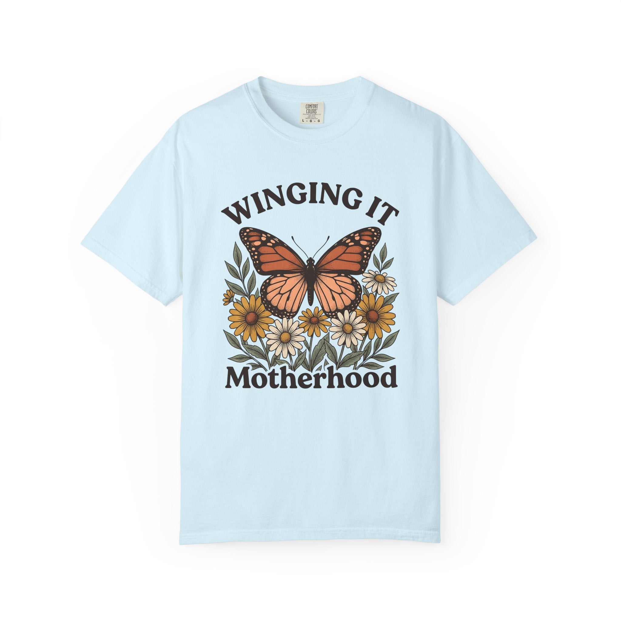 Butterfly Flower Shirt Moms Plants Gift Women Tribal Tee Butterfly T-Shirt Motherhood Fan Ethnic Tshirt Botanical Graphic Rustic Daisy