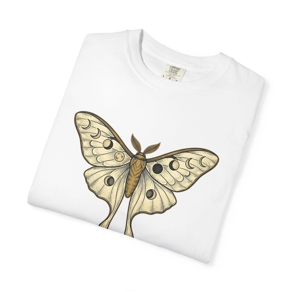 Luna Moth Shirt Boho Chic Astrology Gift Women Simple Tee Moth T-Shirt Hippie Fan Minimalist Tshirt Zodiac Graphic Retro Moon Phases Tshirt