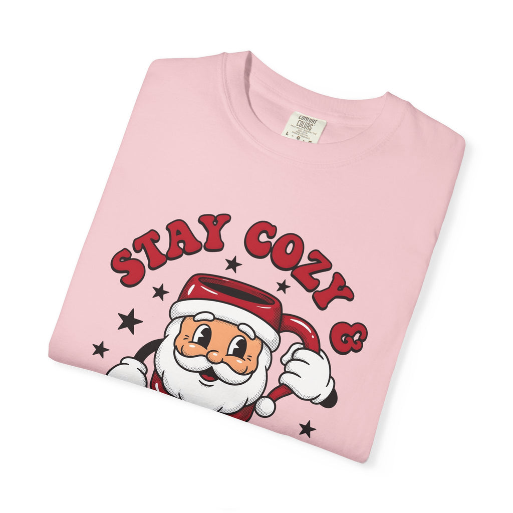 Santa Mug Shirt Christmas Coffee Gift Women Cartoon Tee Mug T-Shirt Christmas Fan Coffee Tshirt Caffee Graphic Retro Stars Tshirt