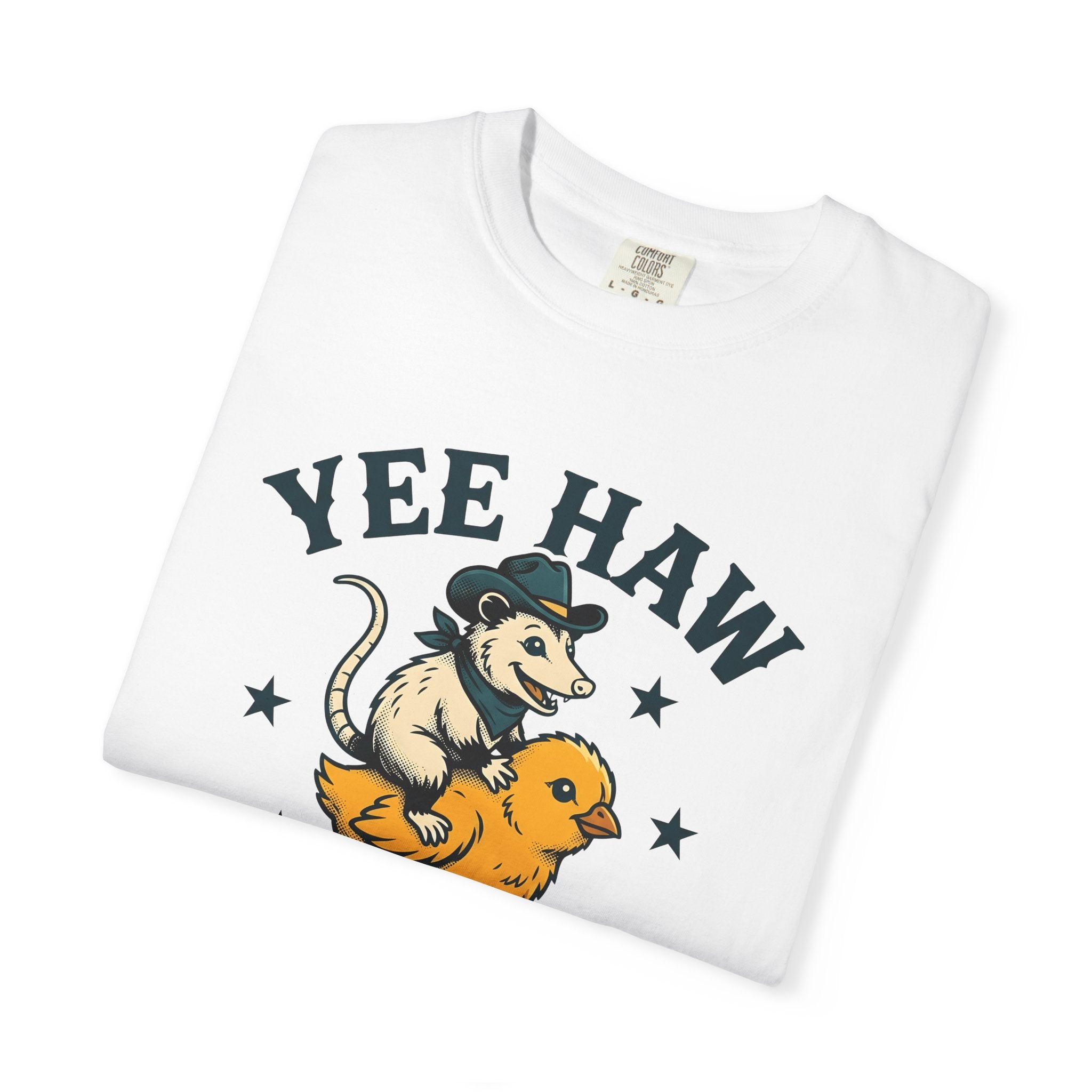 Cowboy Possum Chick Shirt Easter Western Gift Women Cartoon Tee Opossum T-Shirt Easter Bunny Fan Cartoonish Tshirt Rodeo Graphic Vintage