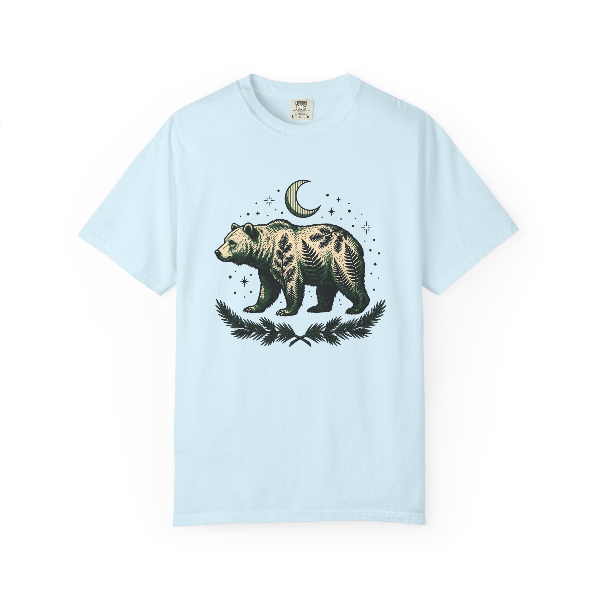 Bear Flower Shirt Animals & Flowers Outdoors Gift Women Etching Tee Floral T-Shirt Wildlife Enthusiast Engraving Tshirt Adventure Graphic