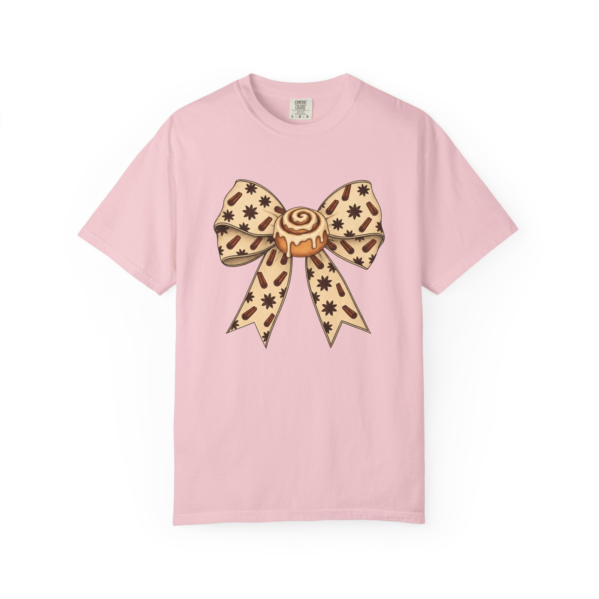 Cinnamon Twist Bow Shirt Desserts Food Gift Women Cheerful Tee Cinnamon Roll T-Shirt Pastry Fan Sweet Tshirt Foodie Graphic Sketch Spice