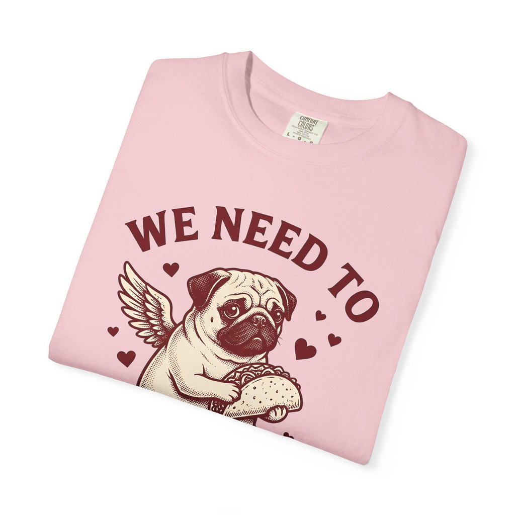Pug Taco Shirt Valentines Day Dog Gift Women Vintage Tee Taco T-Shirt Valentine Fan Retro Tshirt Dog Graphic Hand Drawn Hearts Tshirt