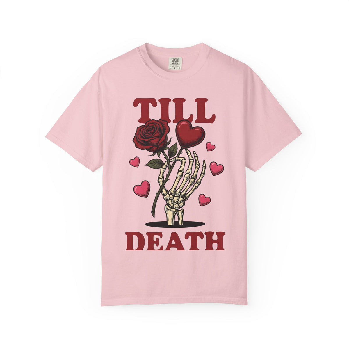 Skeleton Fingers Rose Shirt St. Valentine's Day Macabre Unisex Gift Linework Tee