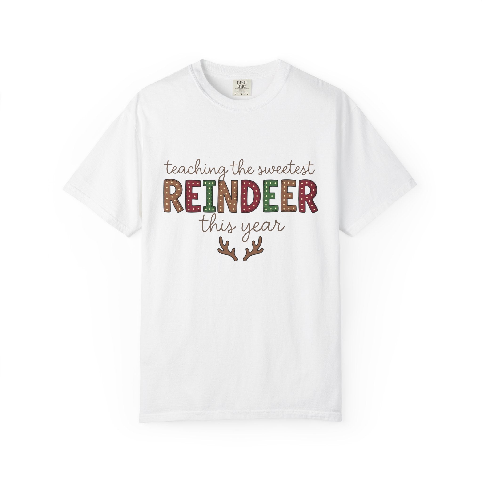 Stag Design Shirt Christmas Classroom Gift Women Cartoon Tee Deer T-Shirt Xmas Fan Holiday Tshirt Education Graphic Line Art Rack Tshirt