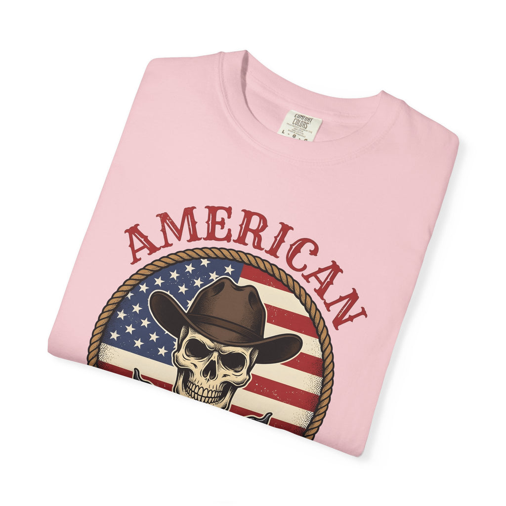 Western Skull Shirt America Cowboy Gift Women Antique Tee Skull T-Shirt American Fan Vintage Tshirt Rodeo Graphic Classic Gun Tshirt