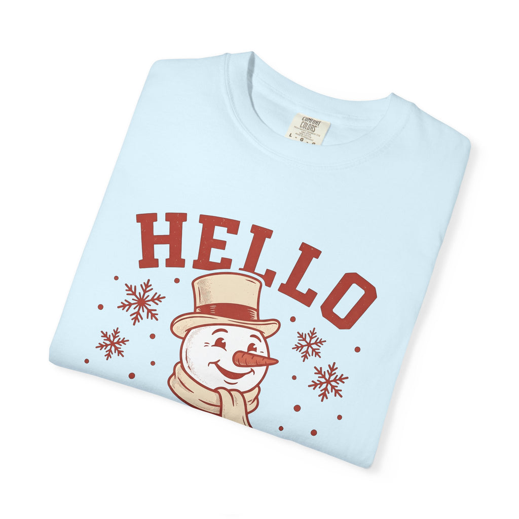 Snowman Clipart Shirt Christmas Cold Gift Women Farmhouse Tee Frosty T-Shirt Xmas Fan Rustic Tshirt Winter Graphic Nostalgic Ice Flakes