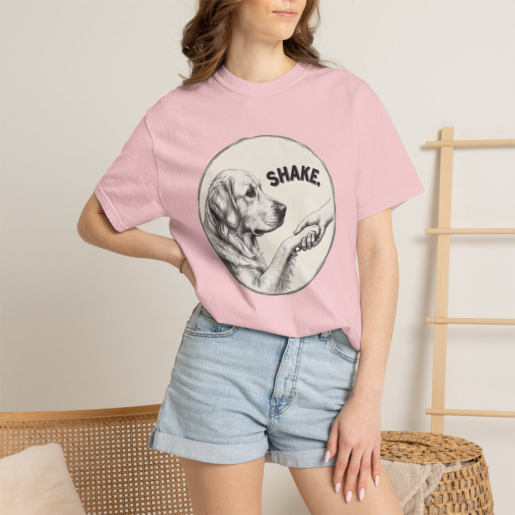 Golden Retriever Shirt Dog Pet Gift Women Hand Drawn Tee Retriever T-Shirt Dog Fan Illustrated Graphic Dog Graphic Vintage Handshake Tshirt
